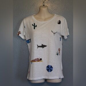 J Crew Isabel Bacon Summer Print Tee Shirt Top XXS